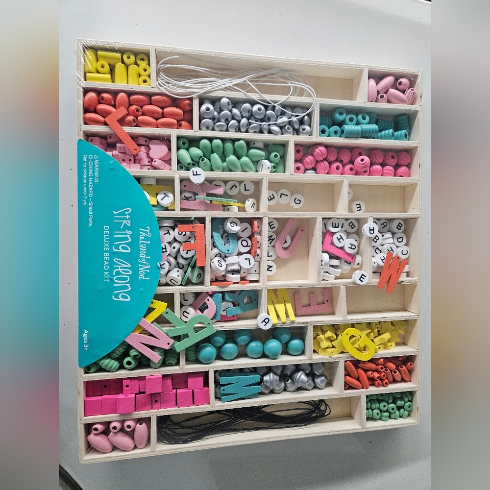 NIP The Land of Nod String Along Deluxe Bead Set